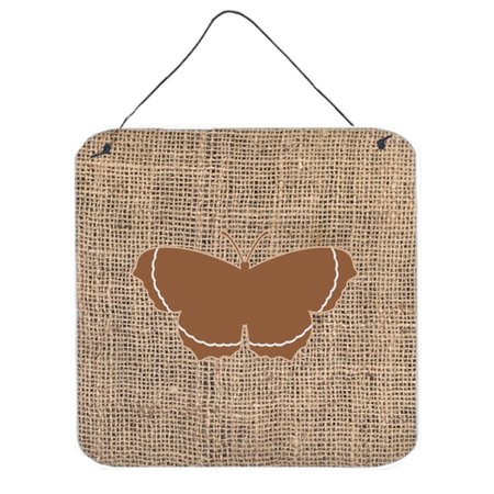 MICASA Butterfly Burlap And Brown Aluminium Metal Wall Or Door Hanging Prints MI236397